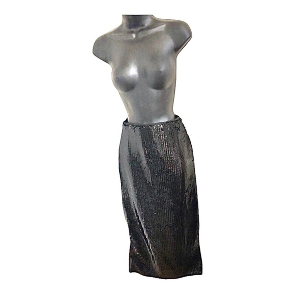 Truth black‎ sequin midi skirt size small new